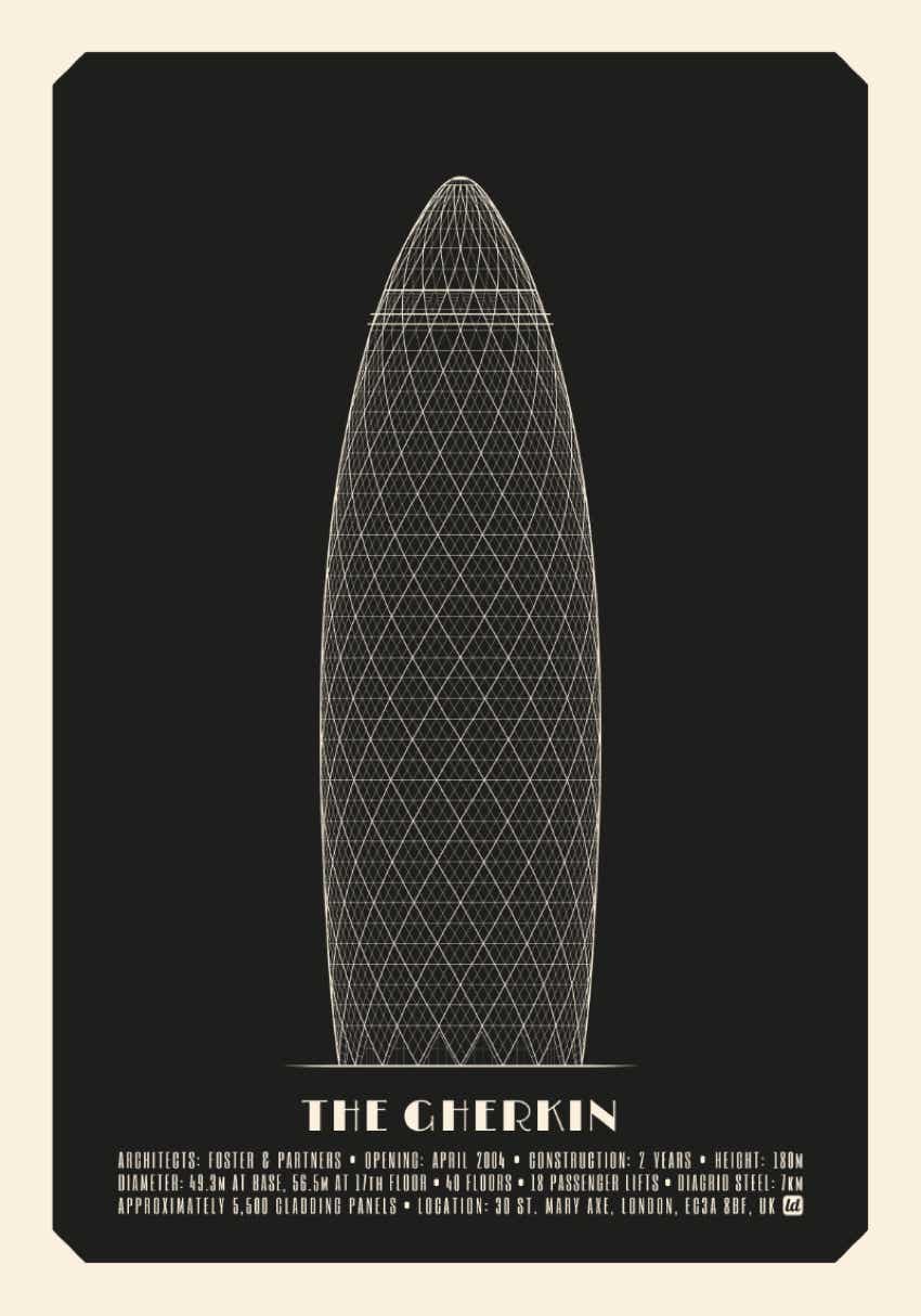 The Gherkin / Architecture / Monument / Poster